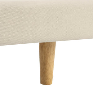 English Elm Beige Upholstered California King Bed with Chunky Headboard and Rubberwood Legs N769CK450727B