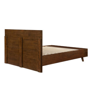 English Elm Walnut King Platform Bed Solid Rubberwood Frame Footboard Storage Low Profile N769K458326D