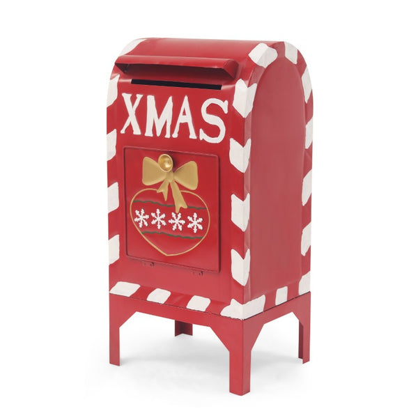 English Elm Red Iron Holiday Mailbox Silhouette Nostalgic Farmhouse Mantel Seasonal Accent N769P182384R