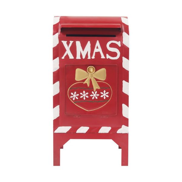 English Elm Red Iron Holiday Mailbox Silhouette Nostalgic Farmhouse Mantel Seasonal Accent N769P182384R