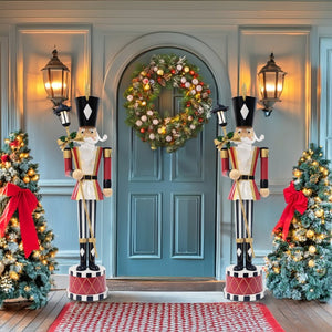 English Elm Classic Iron Soldier Nutcracker Standing Figure for Festive Entryway Holiday Display N769P182385R