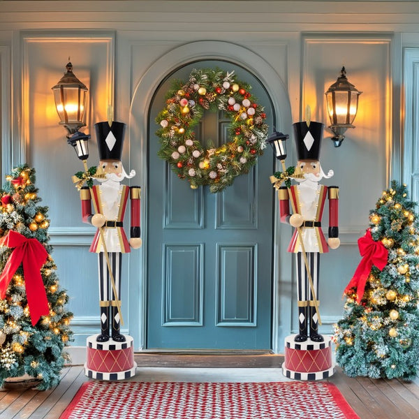 English Elm Classic Iron Soldier Nutcracker Standing Figure for Festive Entryway Holiday Display N769P182385R