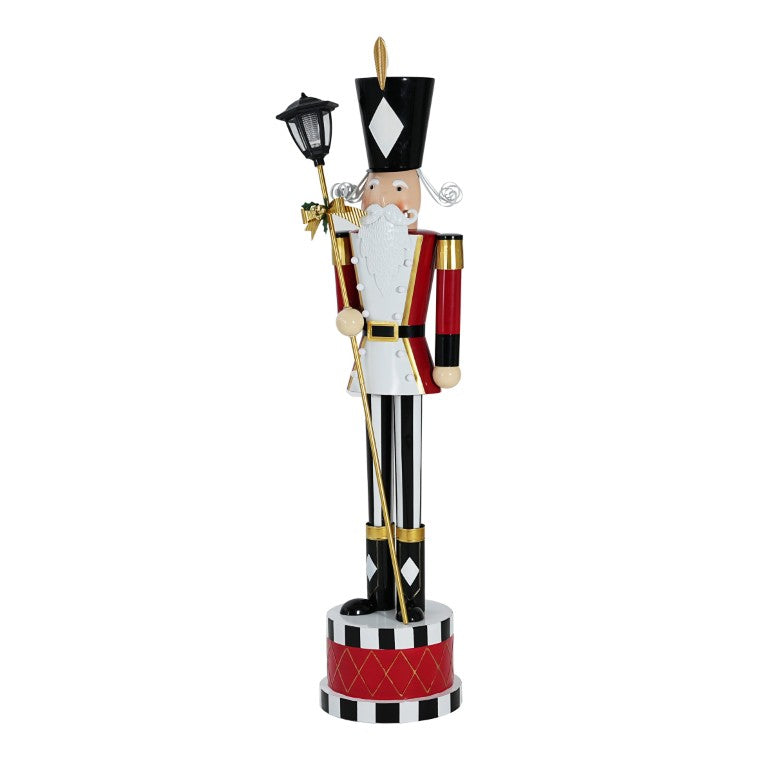 English Elm Classic Iron Soldier Nutcracker Standing Figure for Festive Entryway Holiday Display N769P182385R