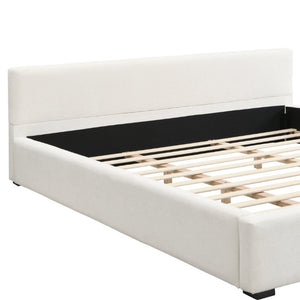 English Elm Elegant Upholstered King Bed Wide Edge Headboard Low Profile Architectural Bedroom Frame N769P294912K
