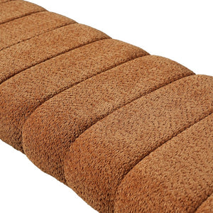 English Elm 63-inch Boucle Channel Seam Bench Versatile Upholstered Seating for Bedroom or Entryway N769P411338O
