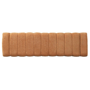 English Elm 63-inch Boucle Channel Seam Bench Versatile Upholstered Seating for Bedroom or Entryway N769P411338O