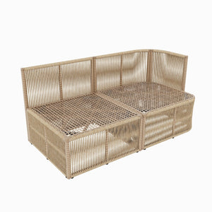 English Elm Outdoor Modular Pe Wicker Conversation Set with Iron Frame and Tempered Glass Table N769P415629M