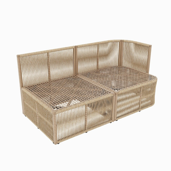 English Elm Outdoor Modular Pe Wicker Conversation Set with Iron Frame and Tempered Glass Table N769P415629M