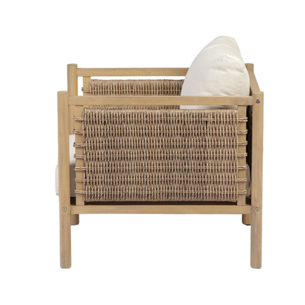 English Elm Set of 2 Outdoor Acacia Wood Armchairs with Handwoven PE Wicker and Cushions N769P445009L_2