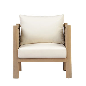 English Elm Set of 3 Outdoor Acacia Wood Wicker Armchairs with Cushions for Patio Decks N769P445009L_3