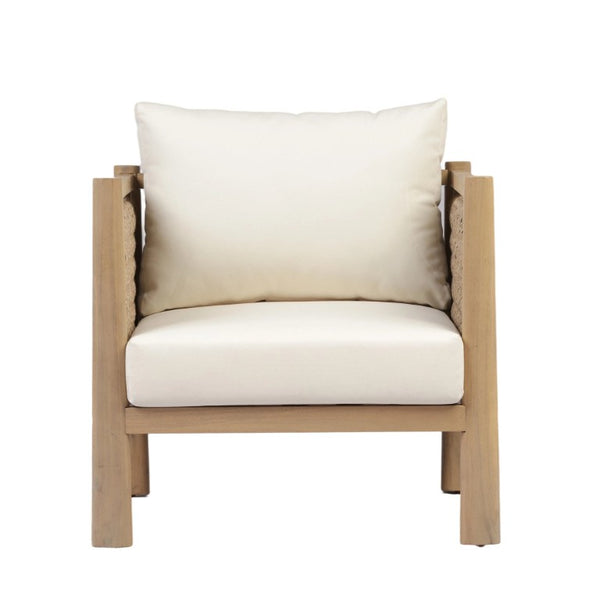 English Elm Set of 4 Outdoor Acacia Wood Armchairs with Handwoven PE Wicker and Cushions N769P445009L_4