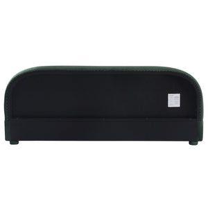 English Elm Dark Green Velvet King Bed Curved Headboard Upholstered Frame Luxury Bedroom Anchor N769P462347G