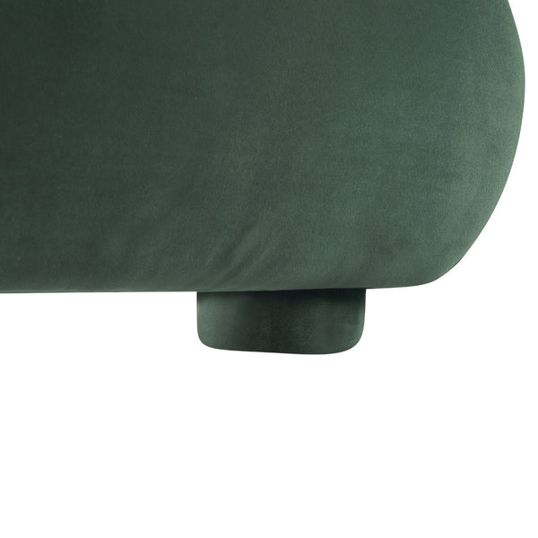 English Elm Dark Green Velvet King Bed Curved Headboard Upholstered Frame Luxury Bedroom Anchor N769P462347G