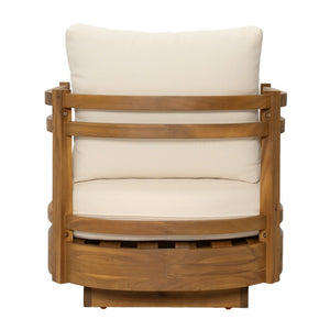 English Elm Set of 2 Solid Acacia Outdoor Swivel Lounge Chairs with Weather Resistant Cushions N769P492322T_2