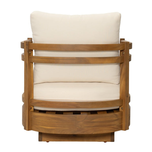 English Elm Set of 2 Solid Acacia Outdoor Swivel Lounge Chairs with Weather Resistant Cushions N769P492322T_2