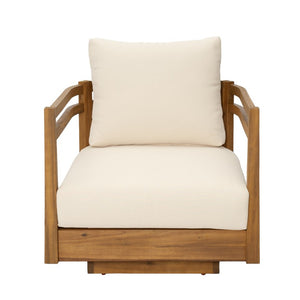 English Elm Set of 2 Solid Acacia Outdoor Swivel Lounge Chairs with Weather Resistant Cushions N769P492322T_2