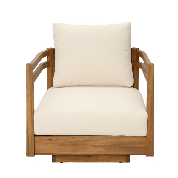 English Elm Set of 2 Solid Acacia Outdoor Swivel Lounge Chairs with Weather Resistant Cushions N769P492322T_2
