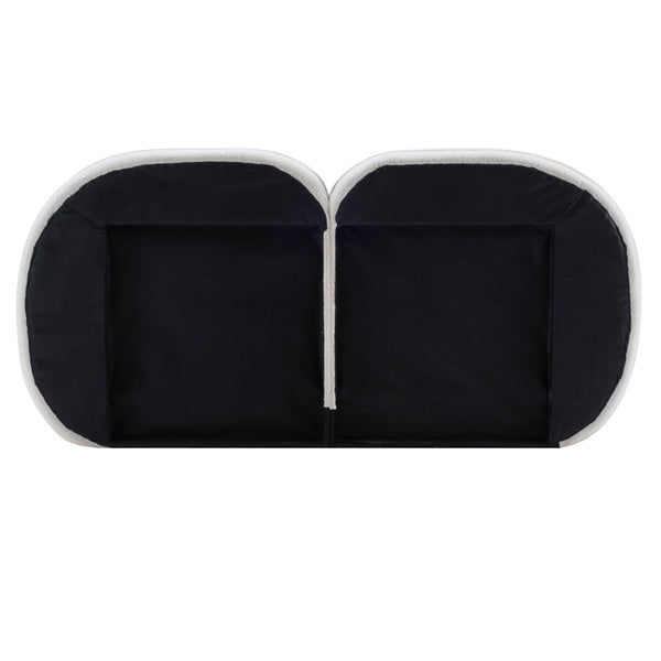 English Elm Extra Plush Teddy Fleece Platform Bed Curved Split Headboard 800 Lb Wooden Base N769Q419971W
