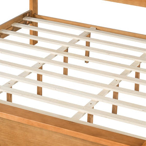 English Elm Solid Pine Queen Bed Frame with Headboard and Footboard Shelving for Modern Bedrooms N769Q461224N