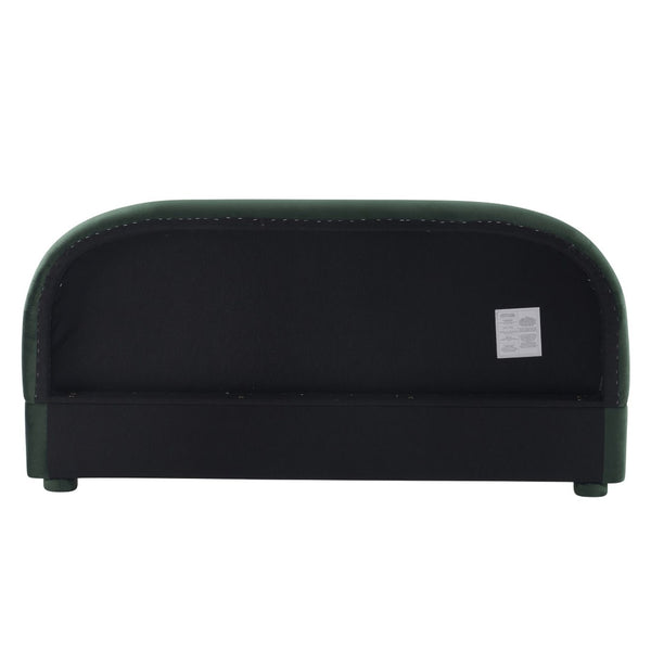 English Elm Dark Green Velvet Queen Bed with Curved Headboard for an Elegant Bedroom Retreat N769Q462353G