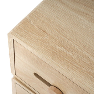 English Elm Mdf Robot Silhouette Side Table with Swivel Top Glass Cabinet and Storage Drawer N770P281241N