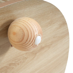 English Elm Mdf Oval Coffee Table with Retro Accordion Door and Wood Grain Melamine Top N770P281568N