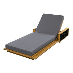 English Elm Acacia Wood Outdoor Chaise Lounge Teak Finish Coastal Rope Accent Reclining Patio Chair N770P350816T_65429.00CUSHDGRY
