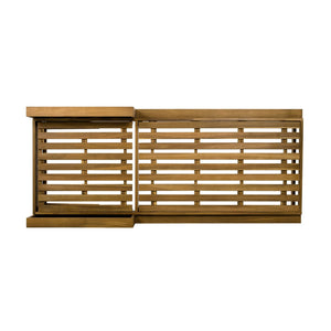 English Elm Acacia Wood Outdoor Chaise Lounge Teak Finish Reclining Poolside Patio Lounger Cream N770P350816T_N770P285267C