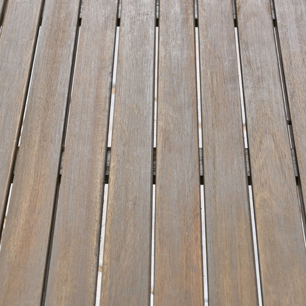 English Elm Round Acacia Wood Outdoor Dining Table Slatted Top Weather Resistant Patio Garden N770P396250G