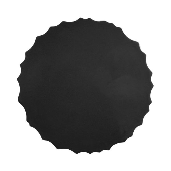 English Elm Black Wave Sculpted MGO Cylindrical Side Table Indoor Outdoor Accent Stool Black N770P396701B