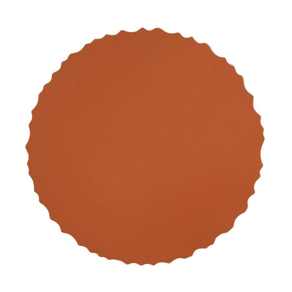 English Elm Black MGO Cylindrical Side Table Wave Carved Matte Finish for Patio or Living Room Terracotta N770P399980O