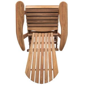 English Elm Malibu Solid Acacia Reclining Adirondack Chair Foldable Slatted Outdoor Patio Lounger N770P421836T