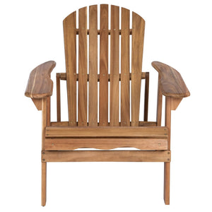 English Elm Malibu Solid Acacia Reclining Adirondack Chair Foldable Slatted Outdoor Patio Lounger N770P421836T