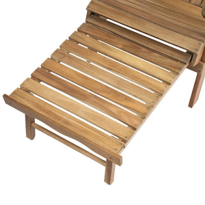 English Elm Malibu Solid Acacia Reclining Adirondack Chair Foldable Slatted Outdoor Patio Lounger N770P421836T