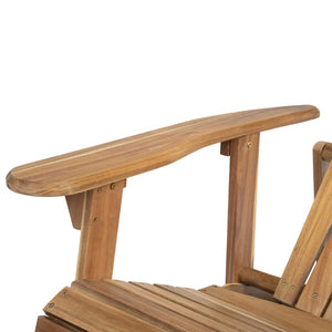 English Elm Malibu Solid Acacia Reclining Adirondack Chair Foldable Slatted Outdoor Patio Lounger N770P421836T