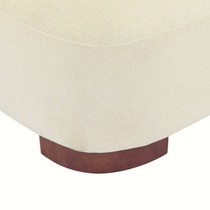 English Elm Modern Low Profile Polyester Accent Chair with Curved Back and Solid Wood Base Beige N770P422553B