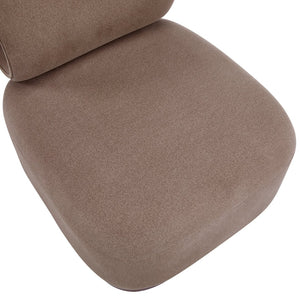 English Elm Modern Low Profile Polyester Accent Chair with Curved Back and Solid Wood Base Brown N770P422553R