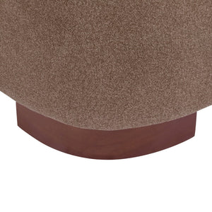 English Elm Modern Low Profile Polyester Accent Chair with Curved Back and Solid Wood Base Brown N770P422553R