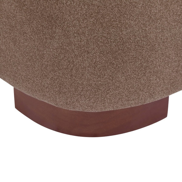 English Elm Modern Low Profile Polyester Accent Chair with Curved Back and Solid Wood Base Brown N770P422553R