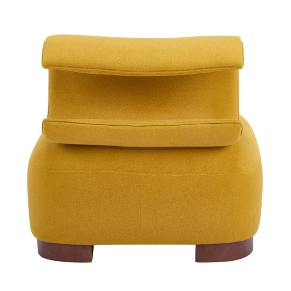 English Elm Modern Low Profile Polyester Accent Chair with Curved Back and Solid Wood Base N770P422553Y