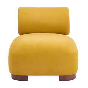 English Elm Modern Low Profile Polyester Accent Chair with Curved Back and Solid Wood Base N770P422553Y
