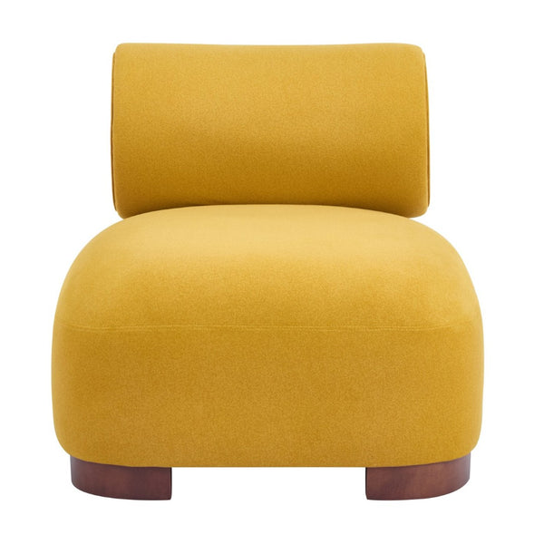 English Elm Modern Low Profile Polyester Accent Chair with Curved Back and Solid Wood Base N770P422553Y