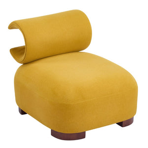 English Elm Modern Low Profile Polyester Accent Chair with Curved Back and Solid Wood Base N770P422553Y