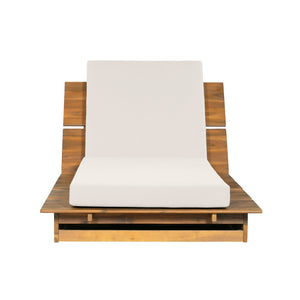 English Elm Acacia Wood Outdoor Chaise Lounge Wide Teak Patio Recliner with Foam Cushion N770P422568T_65429.00CUSH