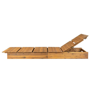 English Elm Acacia Wood Outdoor Chaise Lounge Wide Teak Patio Recliner with Foam Cushion N770P422568T_65429.00CUSH