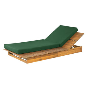 English Elm Acacia Solid Wood Patio Chaise Lounge Wide Frame 3 Position Outdoor Recliner Green, Teak Acacia Wood, Fabric, Foam N770P422568T_N770P443469G