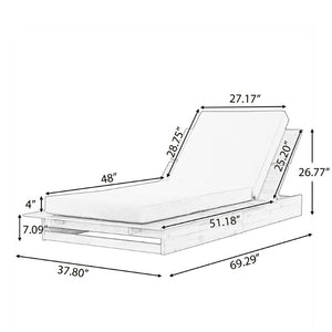 English Elm Acacia Solid Wood Patio Chaise Lounge Wide Frame 3 Position Outdoor Recliner Green, Teak Acacia Wood, Fabric, Foam N770P422568T_N770P443469G