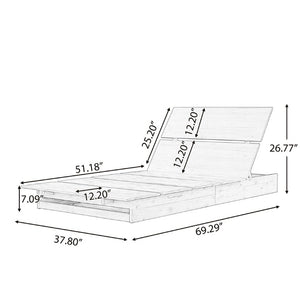 English Elm Acacia Solid Wood Patio Chaise Lounge Wide Frame 3 Position Outdoor Recliner Green, Teak Acacia Wood, Fabric, Foam N770P422568T_N770P443469G