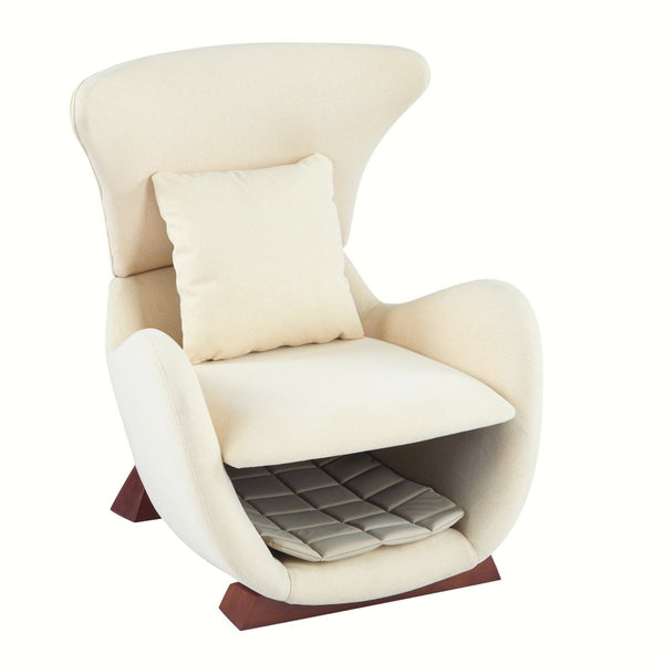 English Elm Modern Polyester Accent Chair with Built-in Pet Nook and Storage for Living Rooms Beige N770P422604B