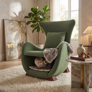 English Elm Modern Polyester Accent Chair with Built-in Pet Nook and Storage for Living Rooms N770P422604G